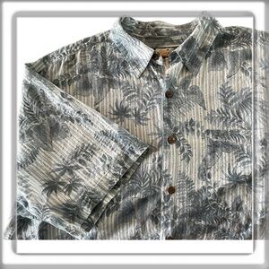 Havana Jack’s Cafe Button Up Short Sleeve Tropical Shirt Size XXL Blue Floral